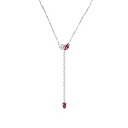 Halskette aus Diamanten und Rubinen