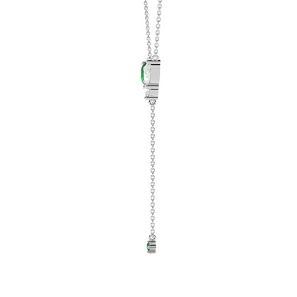 Lariat-Halskette mit Smaragd und Diamant-Cluster