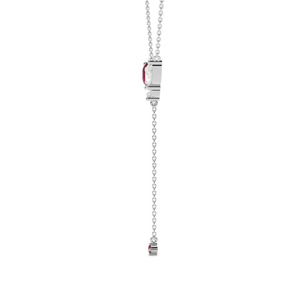 Lariat-Halskette mit Rubin und Diamant-Cluster