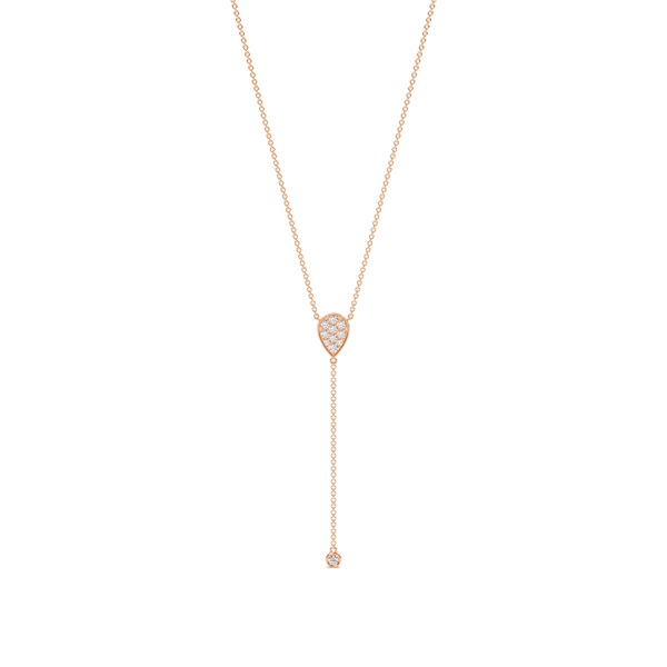 Pave set everyday lariate necklace