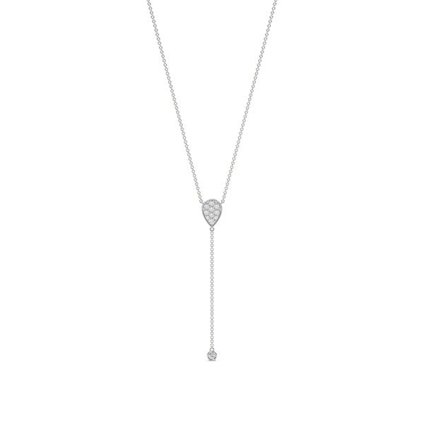 Pave set everyday lariate necklace
