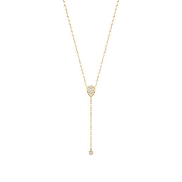 Pave set everyday lariate necklace