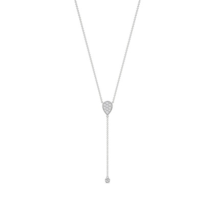 Pave set everyday lariate necklace