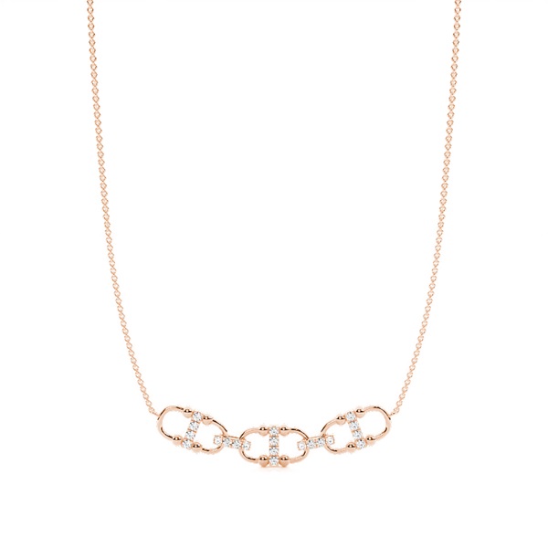 Multiple Interlink Diamond Chain Necklace (Petite)