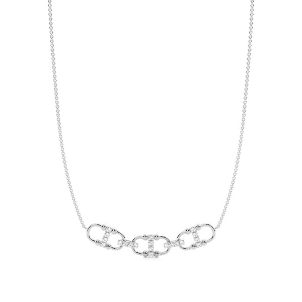 Multiple Interlink Diamond Chain Necklace (Petite)
