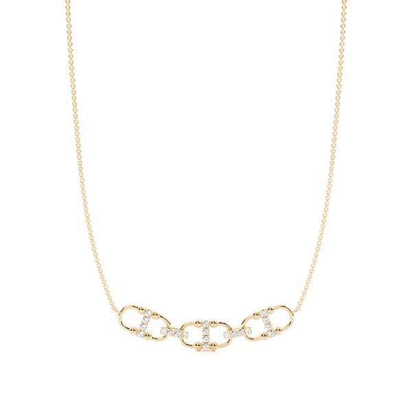 Multiple Interlink Diamond Chain Necklace (Petite)