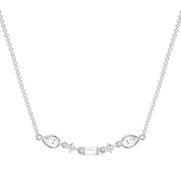 Multi Shaped Diamond Linear Pendant