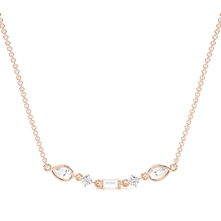 Multi Shaped Diamond Linear Pendant