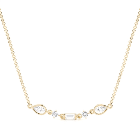 Multi Shaped Diamond Linear Pendant