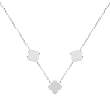 Diamant-Collier mit Pavé-Fassung im Kleeblatt-Design