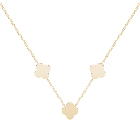 Diamant-Collier mit Pavé-Fassung im Kleeblatt-Design