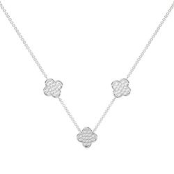 Diamant-Collier mit Pavé-Fassung im Kleeblatt-Design