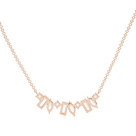 Halskette mit Diamanten in verschiedenen Schliffformen und gewölbtem Cluster-Design