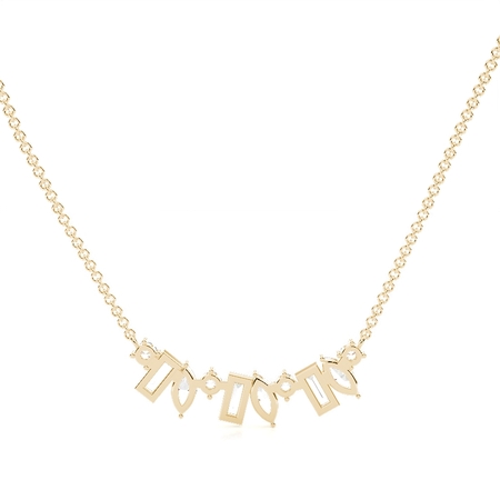 Halskette mit Diamanten in verschiedenen Schliffformen und gewölbtem Cluster-Design