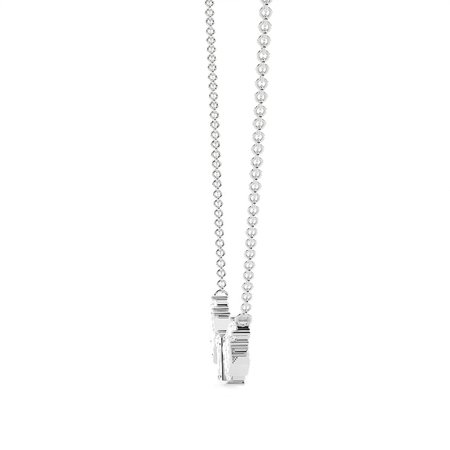 Halskette mit Diamanten in verschiedenen Schliffformen und gewölbtem Cluster-Design