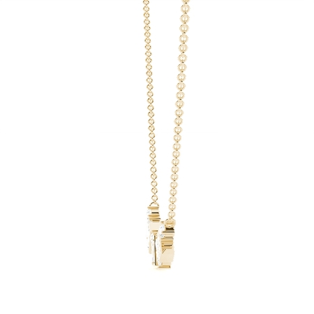 Halskette mit Diamanten in verschiedenen Schliffformen und gewölbtem Cluster-Design