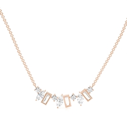 Multi Shaped Diamond Arched Cluster Necklace