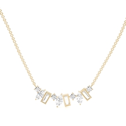 Multi Shaped Diamond Arched Cluster Necklace