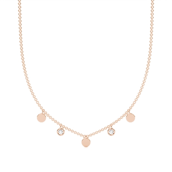 Dangling Diamond and Charm Necklace