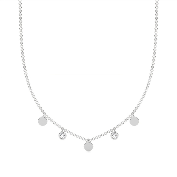 Dangling Diamond and Charm Necklace