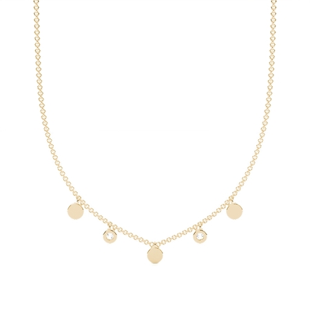 Dangling Diamond and Charm Necklace