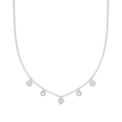 Dangling Diamond and Charm Necklace