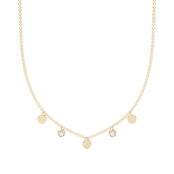 Diamant-Halskette mit Anhänger und Charms