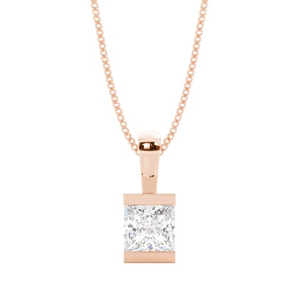 Rose Gold Solitaire Diamond Pendants