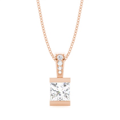 Princess Cut Diamond Pendants