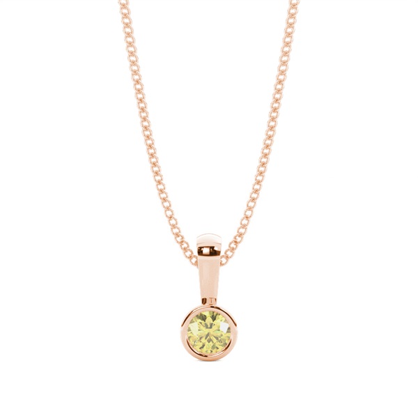 Bezel Set Yellow Diamond Solitaire Pendant