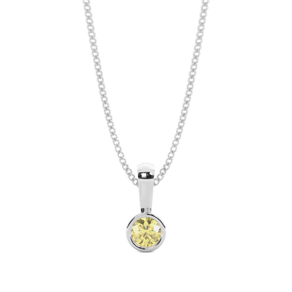 Bezel Set Yellow Diamond Solitaire Pendant