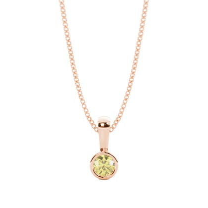 Bezel Set Yellow Diamond Solitaire Pendant