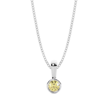 Bezel Set Yellow Diamond Solitaire Pendant
