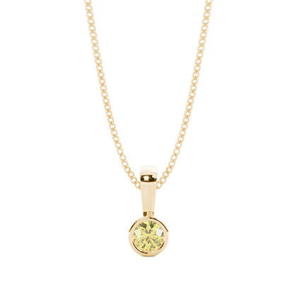 Bezel Set Yellow Diamond Solitaire Pendant