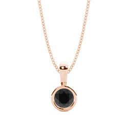 Full Bezel Setting Black Diamond Solitaire Pendant