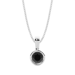 Schwarze Diamant Anhänger in einer Zargenfassung