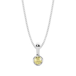 Bezel Set Yellow Diamond Solitaire Pendant
