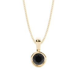 Full Bezel Setting Black Diamond Solitaire Pendant