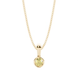 Bezel Set Yellow Diamond Solitaire Pendant
