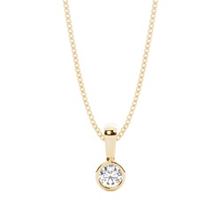 Pendentif solitaire diamant rond serti clos
