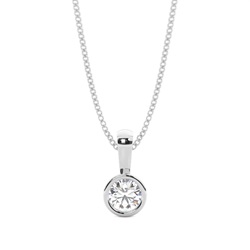 0.30ct Round Diamond Bezel-Set Solitaire Pendant