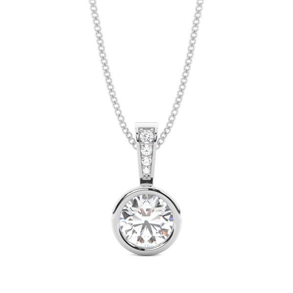 Full Bezel Setting Solitaire Pendant