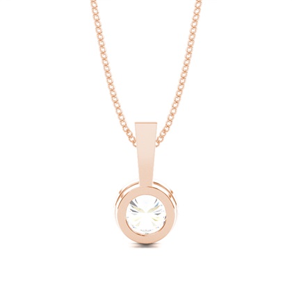 Rose Gold Solitaire Diamond Pendants