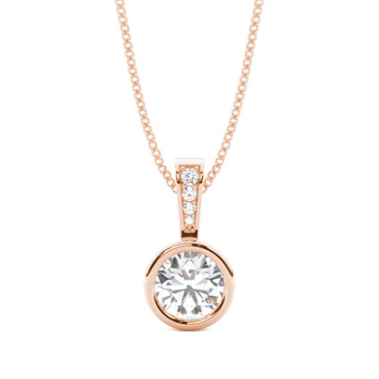 Rose Gold Solitaire Diamond Pendants
