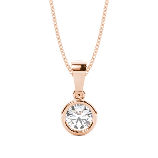 Full Bezel Setting Round Diamond Solitaire Pendant