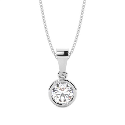 Full Bezel Setting Round Diamond Solitaire Pendant