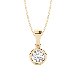 Full Bezel Setting Round Diamond Solitaire Pendant