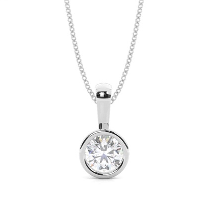 Full Bezel Setting Moissanite Solitaire Pendant