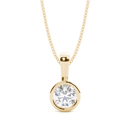 Full Bezel Setting Moissanite Solitaire Pendant