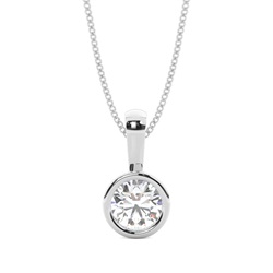 0.30ct Round Diamond Bezel-Set Solitaire Pendant